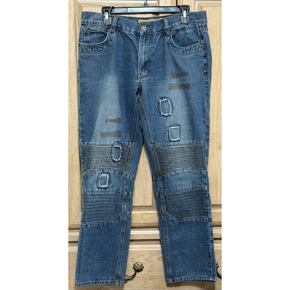 Brooklyn Laundry Premium Denim Jeans Men's Size 34x30 Y2K StreetWear Patchwork